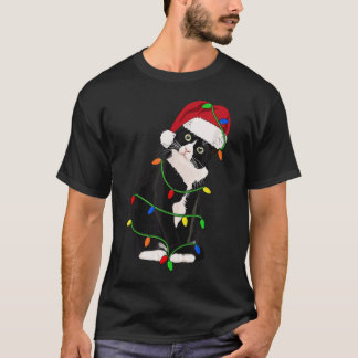 Tuxedo Cat Meow Santa Tuxie kerstboomverlichting T-shirt
