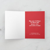 Tuxedo Cat Meowy Christmas Card Kaart (Binnen)