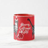 Tuxedo Cat Merry Catsmus Red Kerstmis Mok (Midden)