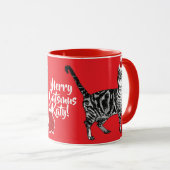 Tuxedo Cat Merry Catsmus Red Kerstmis Mok (Voorkant rechts)