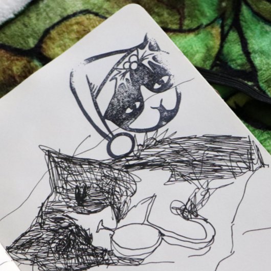 Tuxedo Cat Merry kerst Rubberstempel