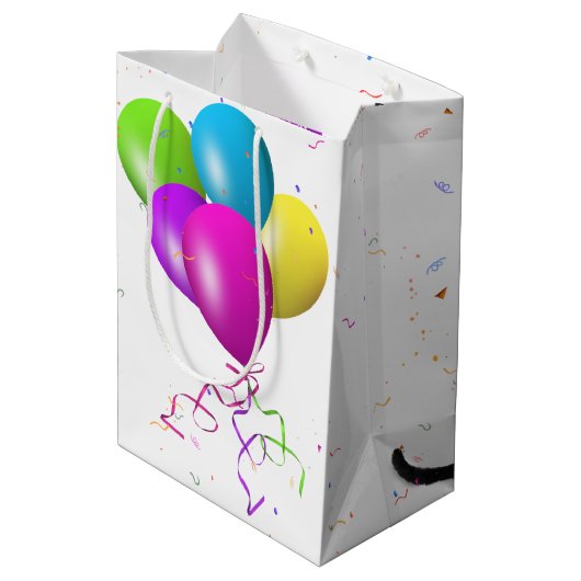 Tuxedo Cat met 16-ballonnetjes met middelgroot cad Medium Cadeauzakje (Achterkant Gekanteld)