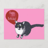 Tuxedo Cat met Balloon Happy Birthday Briefkaarten (Voorkant)