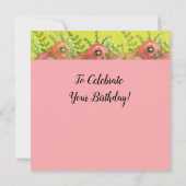 Tuxedo Cat met bloemkool, Birthday Kaart (Achterkant)