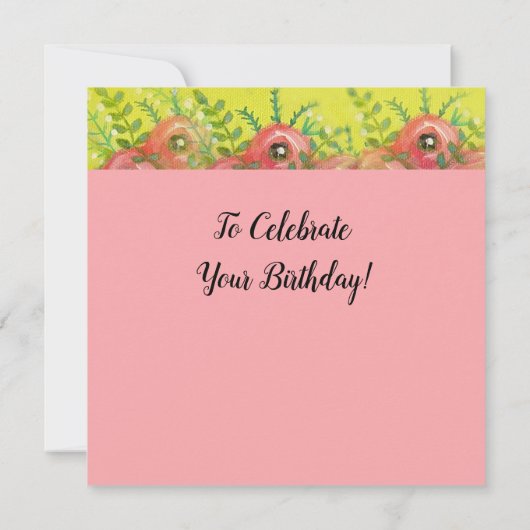 Tuxedo Cat met bloemkool, Birthday Kaart (Achterkant)