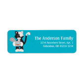 Tuxedo Cat met Can van de Etiketten van het Adres (Voorkant)