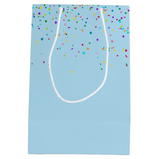 Tuxedo Cat met Confetti en Verjaardagsballon Medium Cadeauzakje (Achterkant)