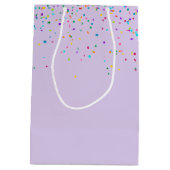 Tuxedo Cat met Confetti en Verjaardagsballon Medium Cadeauzakje (Achterkant)