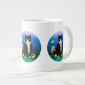 Tuxedo Cat met Flowers Mok (Voorkant rechts)