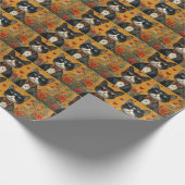 Tuxedo Cat met Hart Rozen Valentijnsdag Cadeaupapier (Hoek)