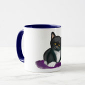 Tuxedo Cat met koekjes en melk Mok (Voorkant links)