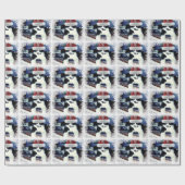 Tuxedo Cat met Sinterhat-glanzend opvulpapier Cadeaupapier (Vlak)