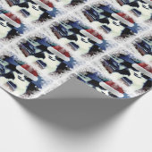 Tuxedo Cat met Sinterhat-glanzend opvulpapier Cadeaupapier (Hoek)