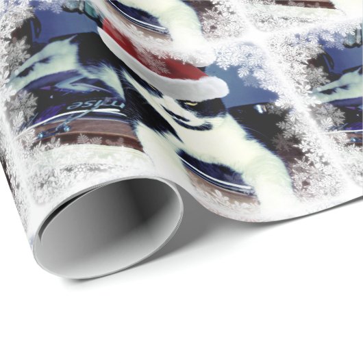 Tuxedo Cat met Sinterhat-glanzend opvulpapier Cadeaupapier (Rol Hoek)