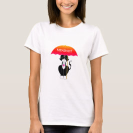Tuxedo Cat met Umbrella T-shirt