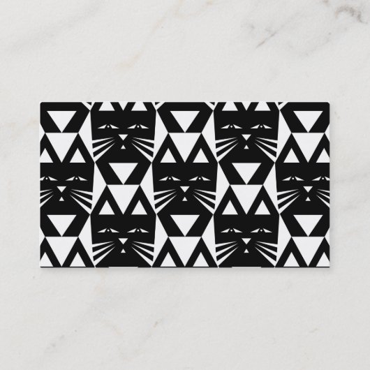 Tuxedo Cat Modern Geometric Visitekaartje (Achterkant)
