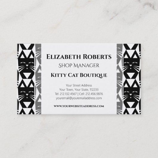 Tuxedo Cat Modern Geometric Visitekaartje (Voorkant)
