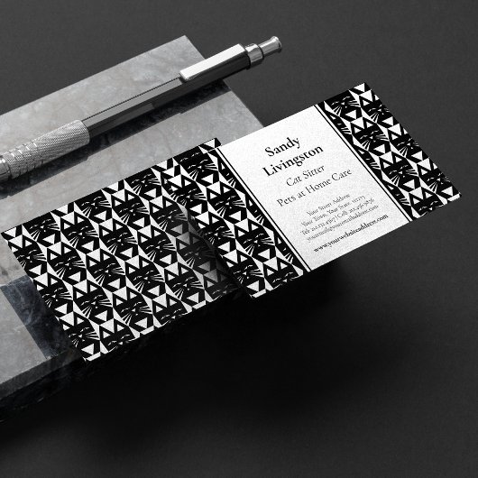 Tuxedo Cat Modern Geometric Visitekaartje