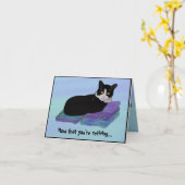 Tuxedo Cat Nap Pensioen Kaarten (Gele Bloem)