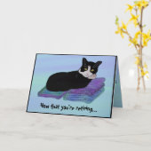 Tuxedo Cat Nap Pensioen Kaarten (Gele Bloem)