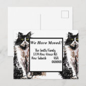 Tuxedo Cat New Address Briefkaart, we gaan verder  Briefkaart (Voorkant / Achterkant)