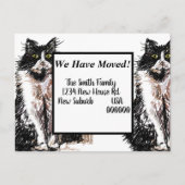 Tuxedo Cat New Address Briefkaart, we gaan verder Briefkaart (Voorkant)