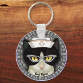 Tuxedo Cat Nurse sleutelhanger (Voorkant)