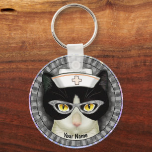 Tuxedo Cat Nurse sleutelhanger