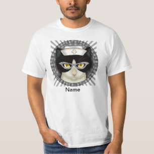 Tuxedo Cat Nurse T-shirt