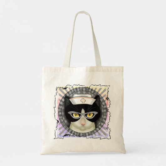 Tuxedo Cat Nurse Tote Bag (Achterkant)