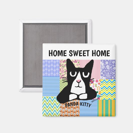 TUXEDO CAT OP EEN KIND, PANDA KAT MAGNET (Voorkant / Achterkant)