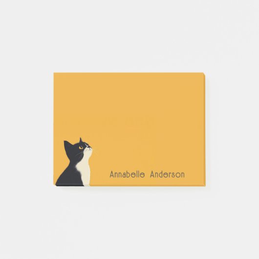 Tuxedo Cat op Geel Personaliseren Post-it® Notes (Voorkant)