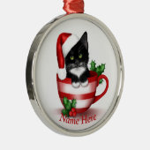 Tuxedo Cat Ornament / Personalized Cat Ornament (Rechts)