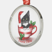 Tuxedo Cat Ornament / Personalized Cat Ornament (Links)