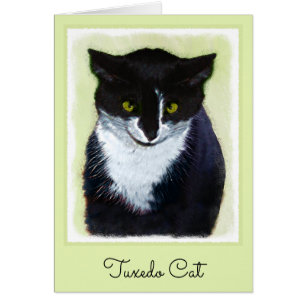 Tuxedo Cat Paining - Kute Original Cat Art