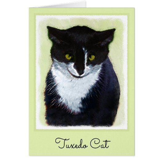 Tuxedo Cat Paining - Kute Original Cat Art (Voorkant)