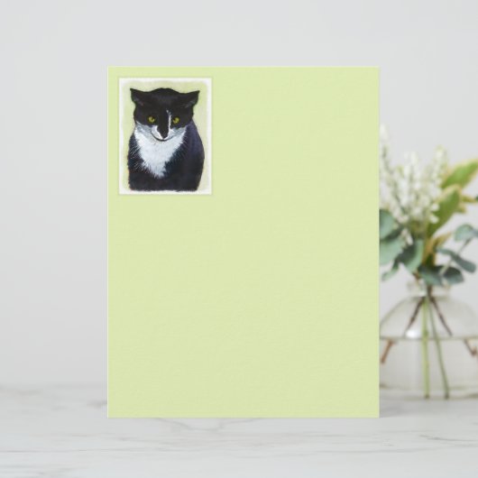 Tuxedo Cat Paining - Kute Original Cat Art (Staand voorkant)