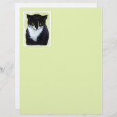 Tuxedo Cat Paining - Kute Original Cat Art (Voorkant / Achterkant)