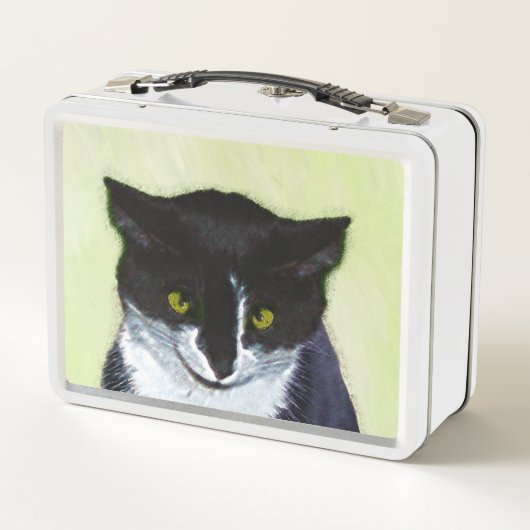 Tuxedo Cat Paining - Kute Original Cat Art (Achterkant)