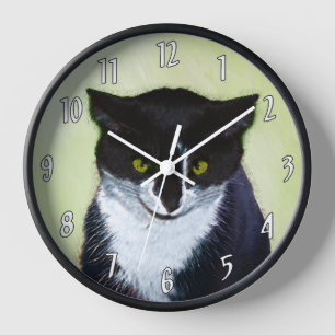 Tuxedo Cat Paining - Kute Original Cat Art