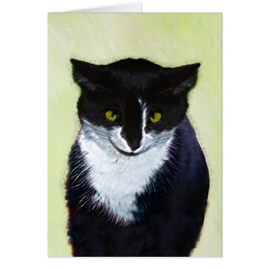 Tuxedo Cat Paining - Kute Original Cat Art (Voorkant)