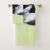 Tuxedo Cat Paining - Kute Original Cat Art Bad Handdoek (Insitu)
