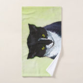 Tuxedo Cat Paining - Kute Original Cat Art Bad Handdoek (Handdoek)