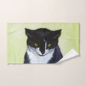 Tuxedo Cat Paining - Kute Original Cat Art Bad Handdoek (Handdoek)