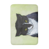 Tuxedo Cat Paining - Kute Original Cat Art Badmat (Voorkant Verticaal)