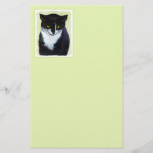 Tuxedo Cat Paining - Kute Original Cat Art Briefpapier