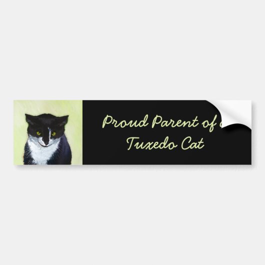 Tuxedo Cat Paining - Kute Original Cat Art Bumpersticker (Voorkant)