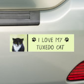 Tuxedo Cat Paining - Kute Original Cat Art Bumpersticker (Op auto)
