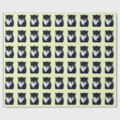 Tuxedo Cat Paining - Kute Original Cat Art Cadeaupapier (Vlak)