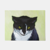 Tuxedo Cat Paining - Kute Original Cat Art Deurmat (Voorkant)